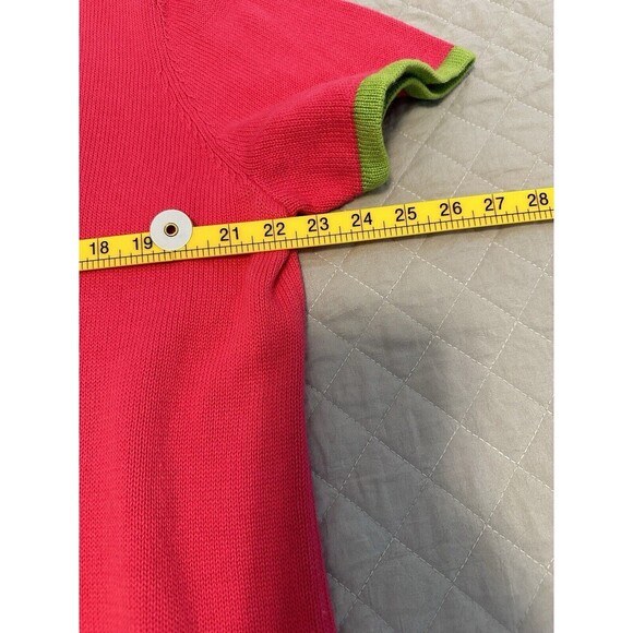 Breckenridge Womens Petite Cardigan Sweater Embellished Sailboats Tropical XL - Picture 4 of 10